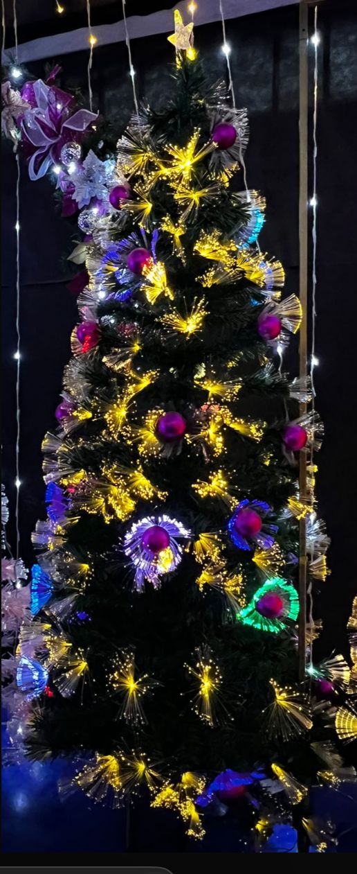 Árbol de Fibra Óptica Bolas Fucsia